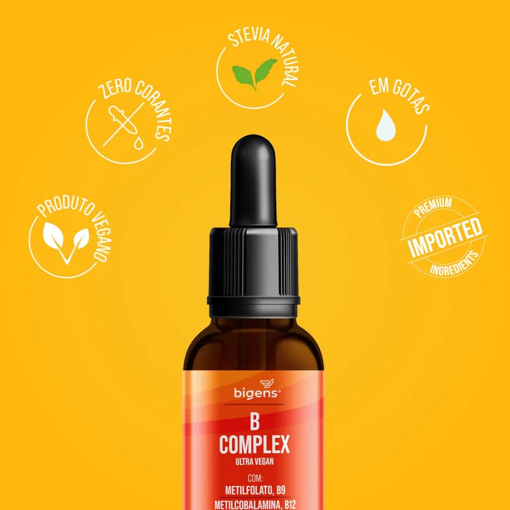 B Complex Gotas | B9, B12, B1, B2, B3, B5, B6 e B7 30ml - Bigens