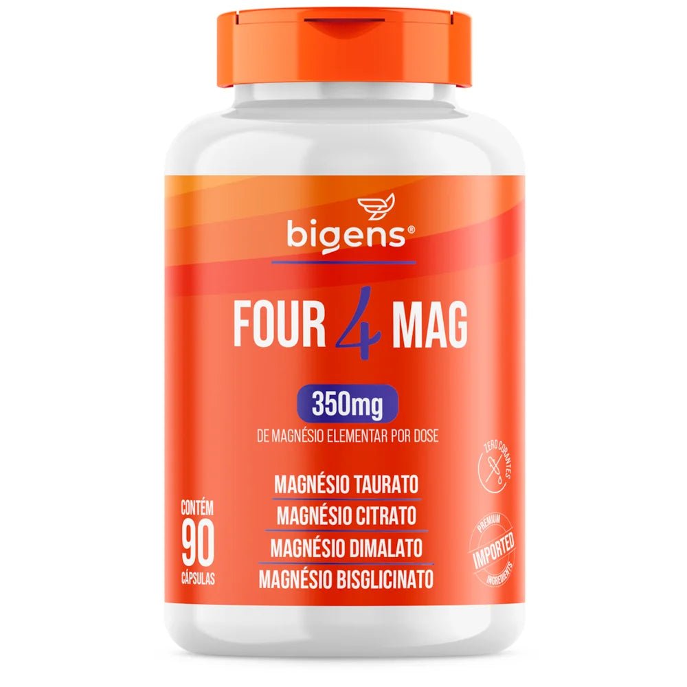 Four Mag | Magnésio Taurato + Citrato + Dimalato + Bisglicinato 90 Cápsulas - Bigens