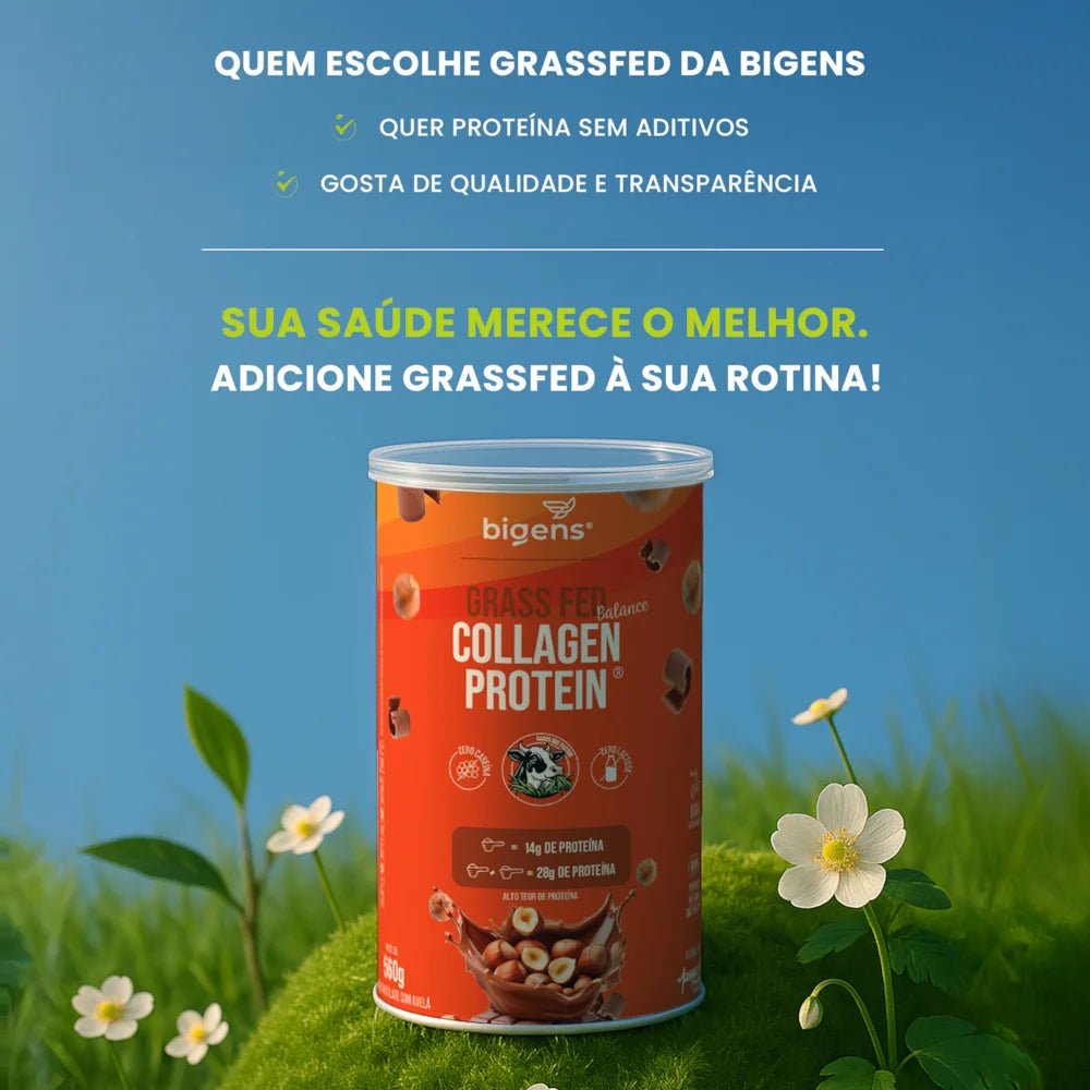 Grass Fed Balance Collagen Protein Chocolate com Avelã | Alto Teor de Proteína 560g - Bigens
