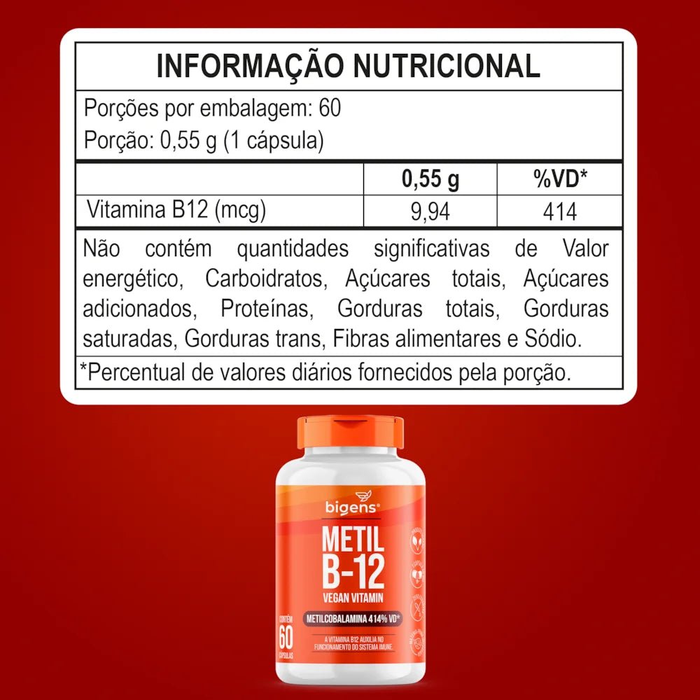 Metil B12 | Metilcobalamina 60 Cápsulas - Bigens