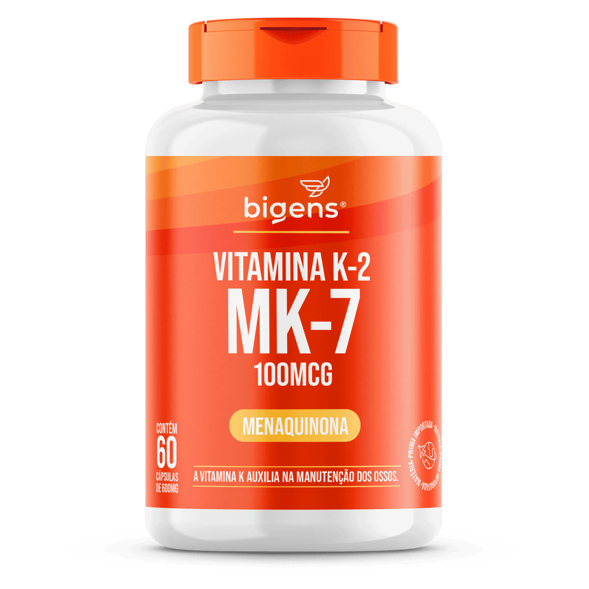 Vitamina K2 MK - 7 | Menaquinona 100MCG 60 Cápsulas - Bigens