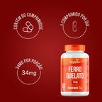 Ferro Quelato | 34mg Bisglicinato 60 Comprimidos - Bigens