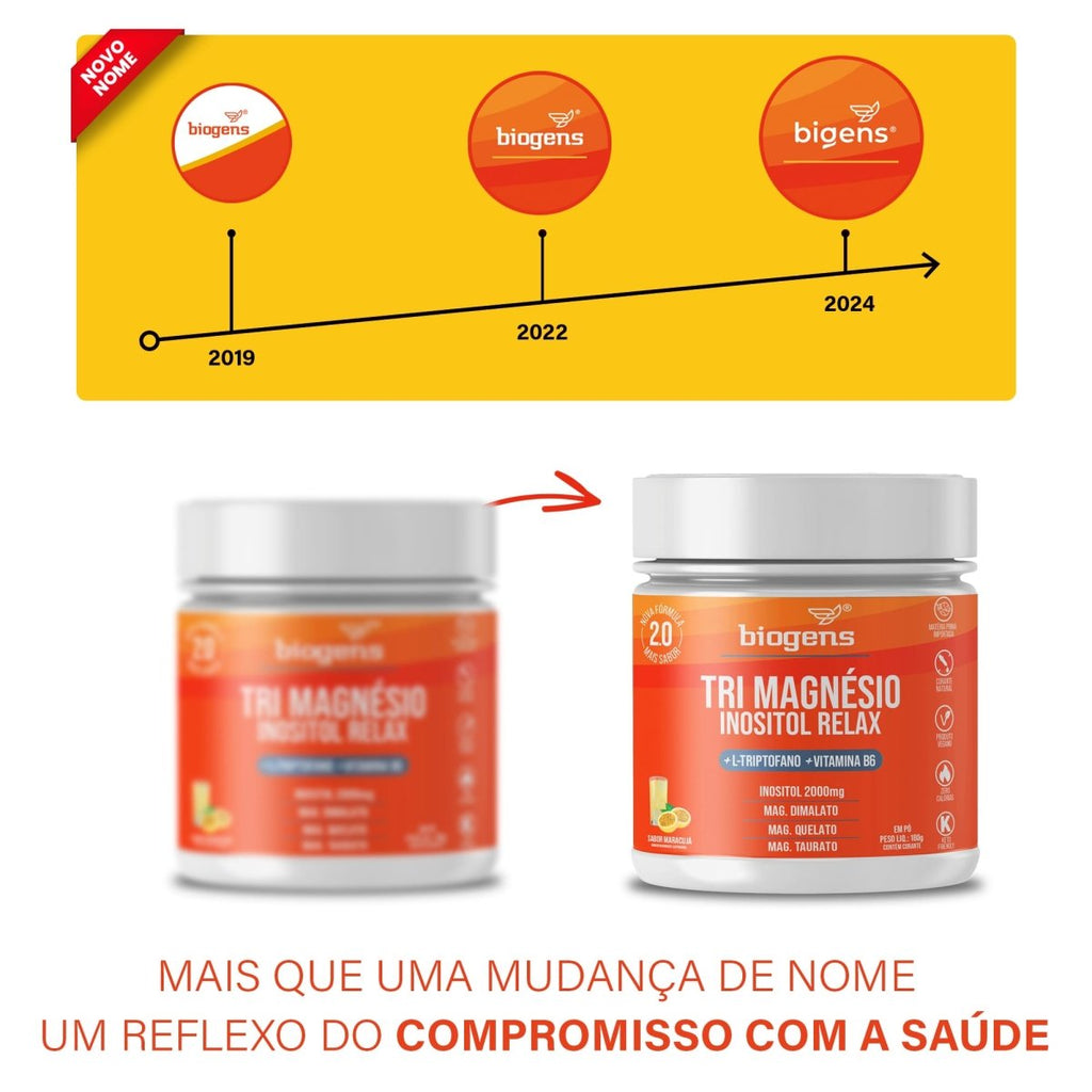 Tri Magnésio Inositol Maracujá | Triptofano + Vitamina B6 180g - Bigens